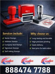 Rubber Stamp Rs. 250/- | Address Stamps Rs. 350/- | Call Creative Zon